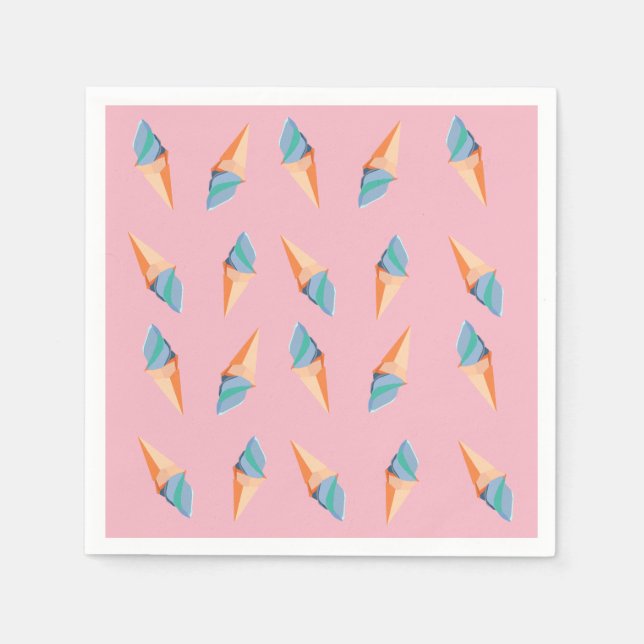 Serviettes en papier glace crème (Devant)