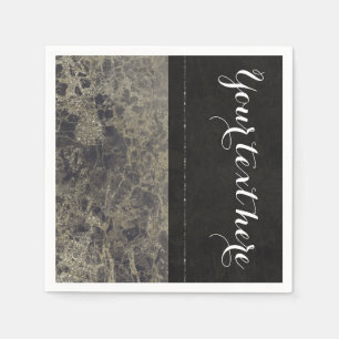 Serviettes En Papier Glam Marbre Granite Shimmer Élégant Créateur Fête