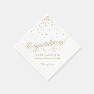 Serviettes En Papier Gold Stars Félicitations 2016 Graduation Party