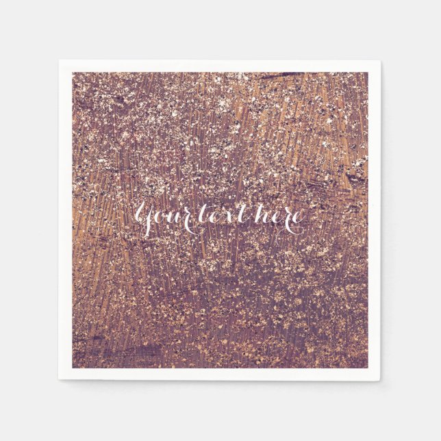 Serviettes En Papier Golden Shimmer Glam Faux Parties scintillant Anniv (Devant)