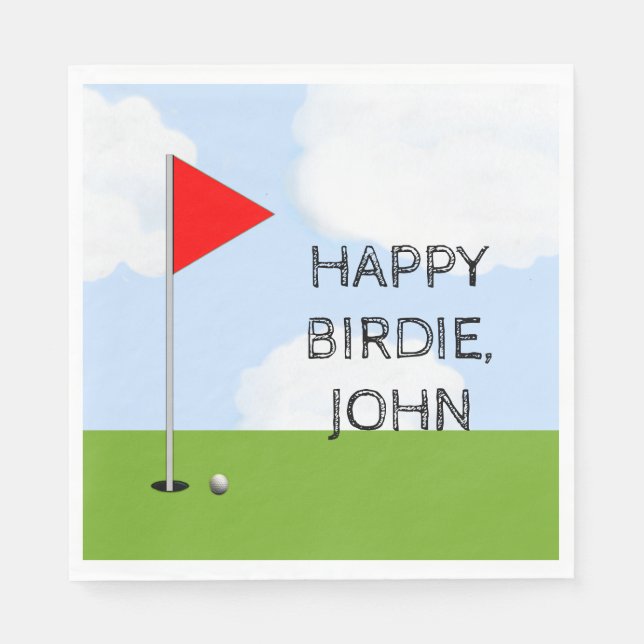 Serviettes En Papier Golf Anniversaire (Devant)