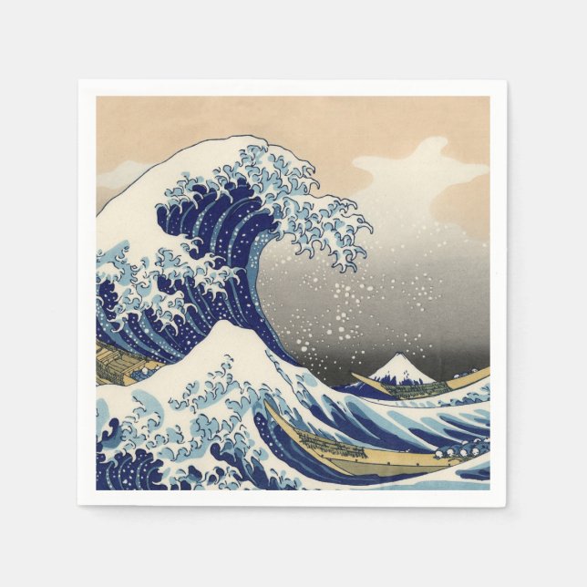 Serviettes En Papier Grande vague Kanagawa peinture japonaise (Devant)