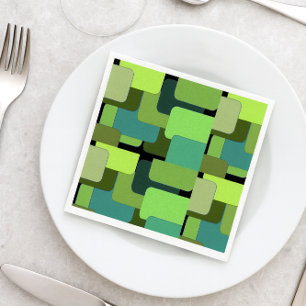 Serviettes En Papier Green Emerald Lime Jade Moderne Abstrait