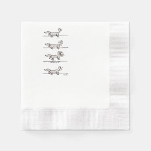 Serviettes en papier gris Dachshund volantes