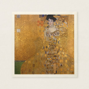 Serviettes En Papier Gustav Klimt, Adele, Art nouveau, déco, or, peint