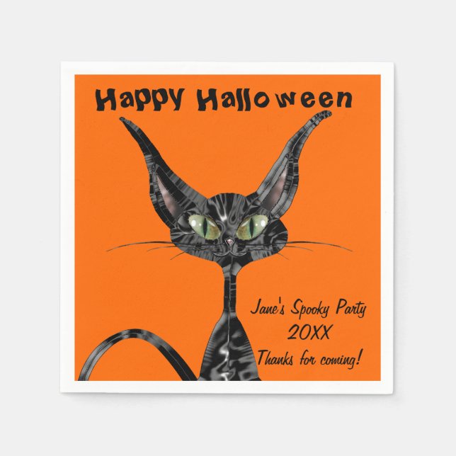 Serviettes En Papier Halloween Kitty (Devant)