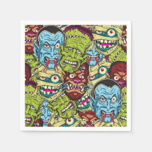Serviettes En Papier Halloween Monster Mash