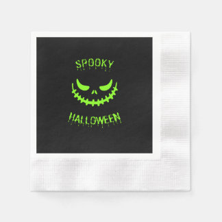Serviettes en papier Halloween vert effrayant 2026