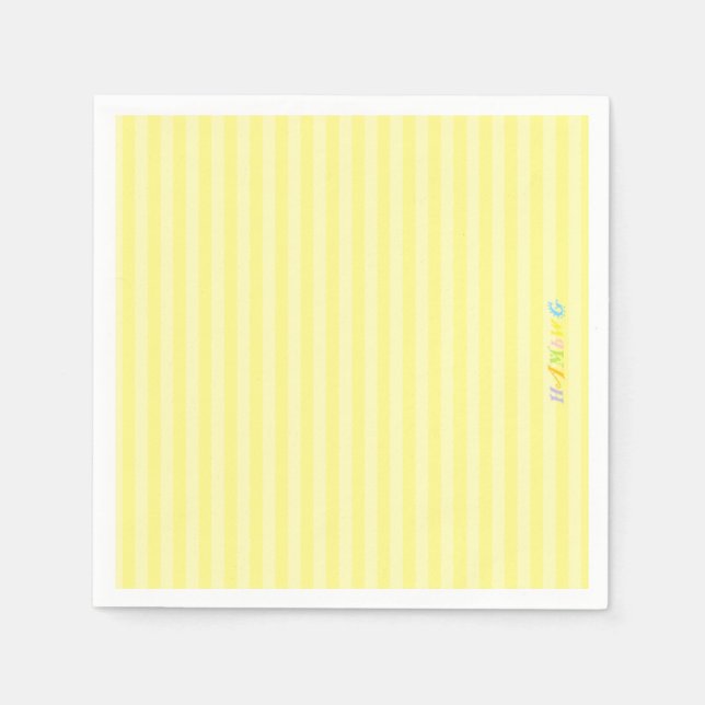 Serviettes En Papier HAMbyWG - Papier Napkin - Grilles jaunes (Devant)