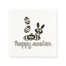Happy Easter Paper Napkin Digital Embossage effet