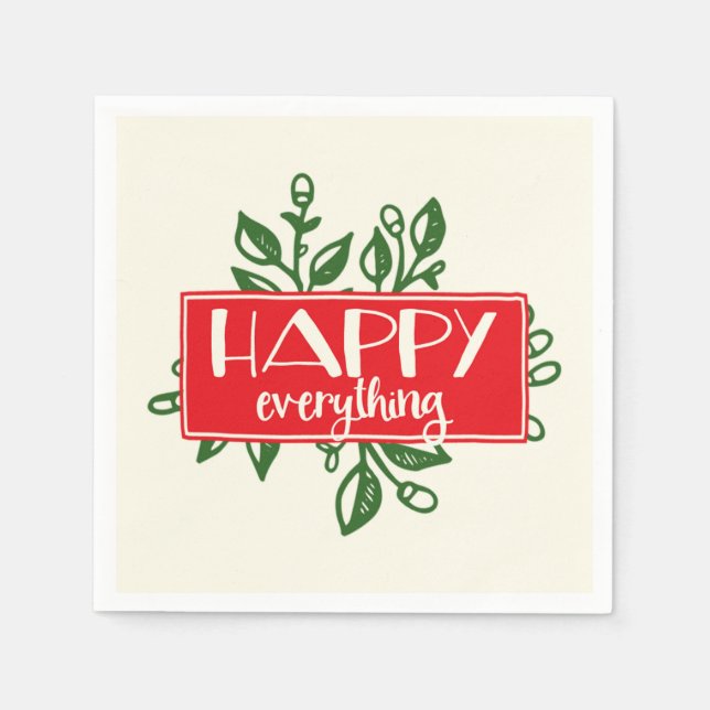 Serviettes En Papier Happy Everything Vacances Papier Napkins (Devant)
