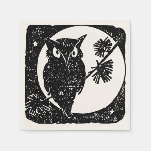 Serviettes En Papier Happy Halloween Éffrayant Owl Papier Napkin