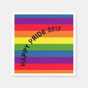 Serviettes En Papier Happy Pride LGBTQ Rainbow Celebration Texte person