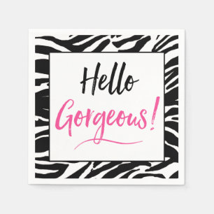 Serviettes En Papier "Hello Gorgeous"