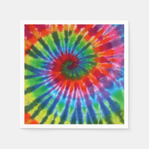 Serviettes En Papier Hippy Peace Retro 60s Tie Dye