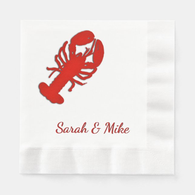 Serviettes En Papier Homard personnalisé (Devant)