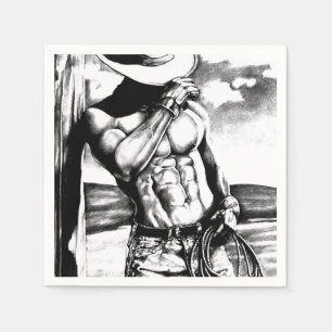 Serviettes En Papier Homme Cool Élégant et beau garçon de pays