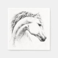Horse portrait drawing equestrian art