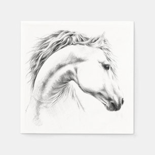 Serviettes En Papier Horse portrait drawing equestrian art