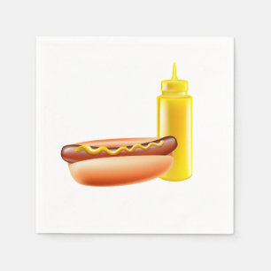 Serviettes En Papier Hot dog avec les serviettes de papier de bouteille