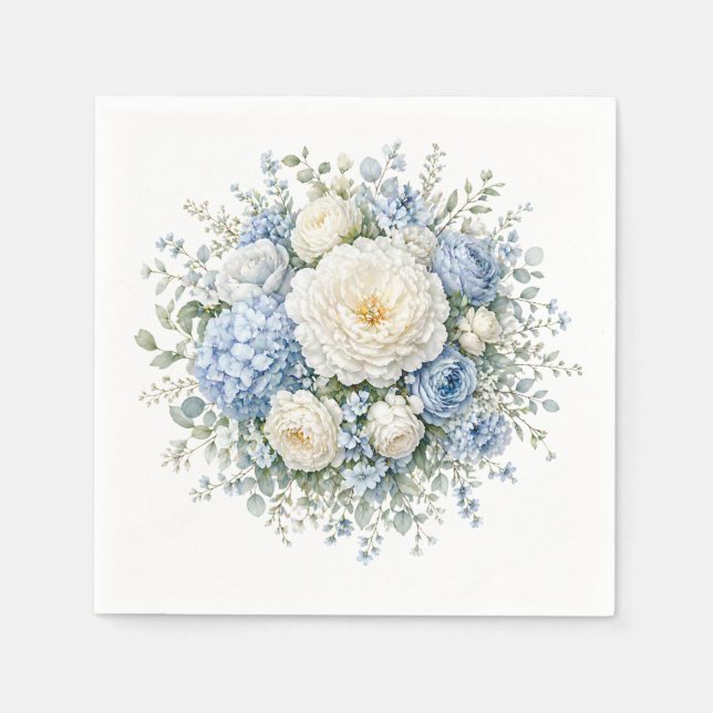 Serviettes en papier Hydrangea bleue (Devant)