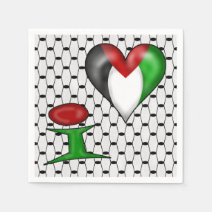 Serviettes En Papier I love Palestine I Heart Palestine