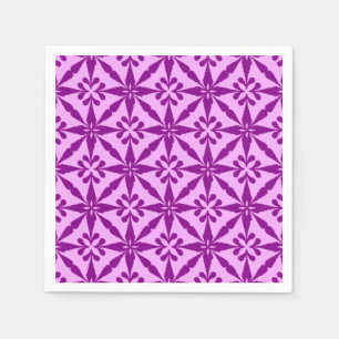 Serviettes En Papier Ikat Star Motif - Violet et orchidée
