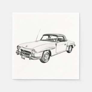 Serviettes En Papier Illustration du benz 300 SL de Mercedes
