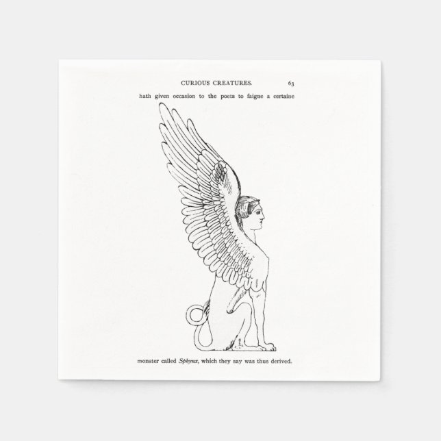 Serviettes En Papier Illustration vintage Sphinx (Devant)