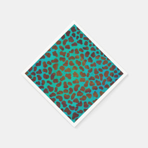 Serviettes En Papier Impression Brown et Turquoise dalmate