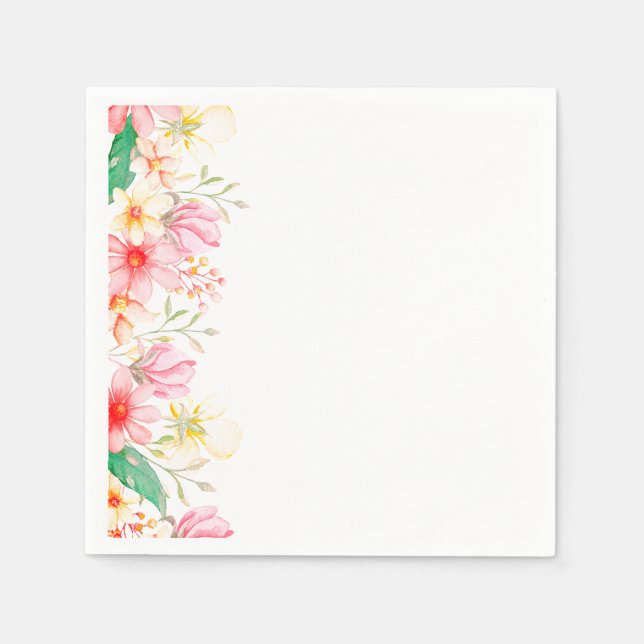 Serviettes en papier - Impression florale (Devant)