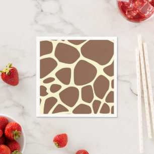 Serviettes En Papier Impression Girafe, Girafe Marron, Impression Anima