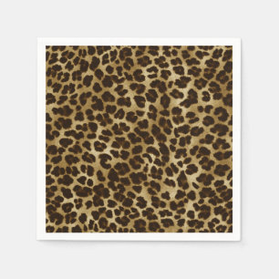 Serviettes en papier imprimé safari léopard guépar