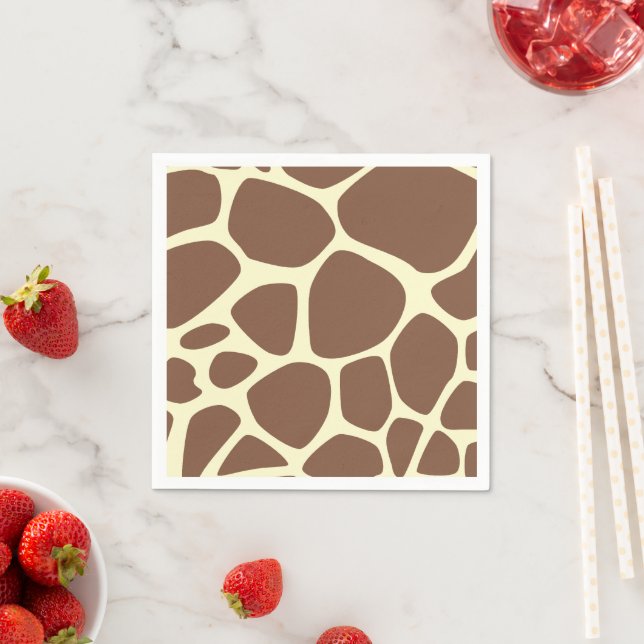 Serviettes En Papier Imprimée de girafe, Giraffe Brown, Poster de anima (En situation)