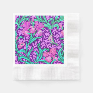 Serviettes En Papier Iris de William Morris, pourpre d'améthyste