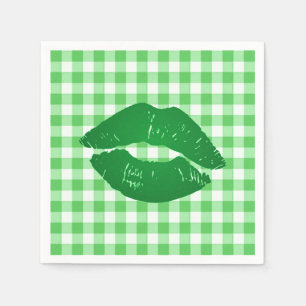 Serviettes En Papier Irish Kiss on Green En vichy Fun Party