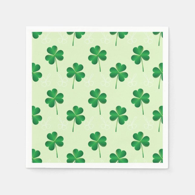 Serviettes En Papier irlandais trois motif feuille (Devant)