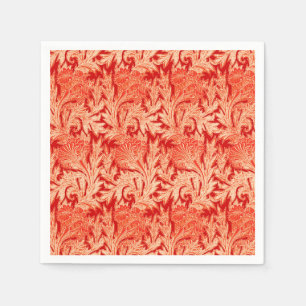 Serviettes En Papier Jacobean Flower Damask, Mandarin et orange clair