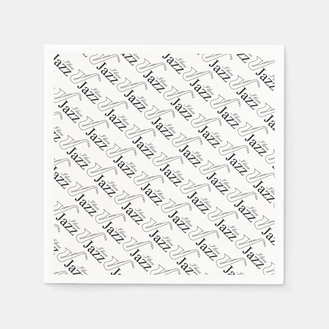 Serviettes En Papier J'aime le jazz (Devant)