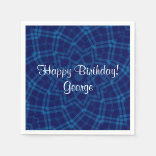 Serviettes En Papier J'aime Plaid Blue
