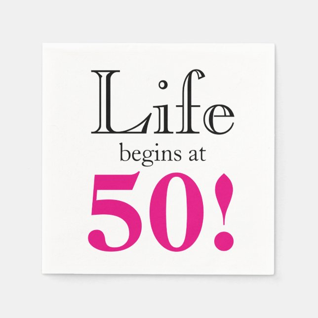 Serviettes En Papier Jalon anniversaire drôle âge humour 50e anniversai (Devant)