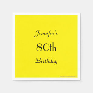 Serviettes en papier jaune simple, fête d'annivers