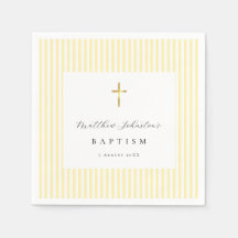 Serviettes en papier jaunes genre neutre pour bapt
