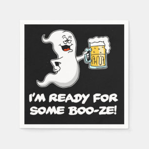 Serviettes En Papier Je suis prêt pour un Boo-ze Funny Ghost et bière