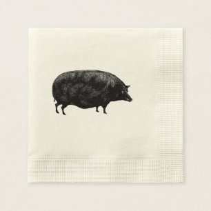 Serviettes En Papier Joli porc Vintage