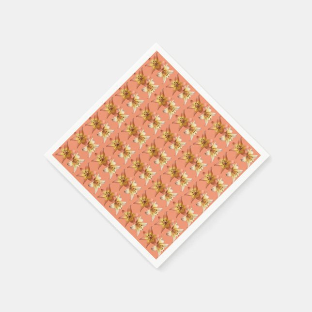 Serviettes En Papier Jolie et élégante Lily Flower Photo Conçu (Coin)