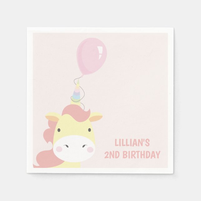 Serviettes En Papier Jolie licorne (Devant)
