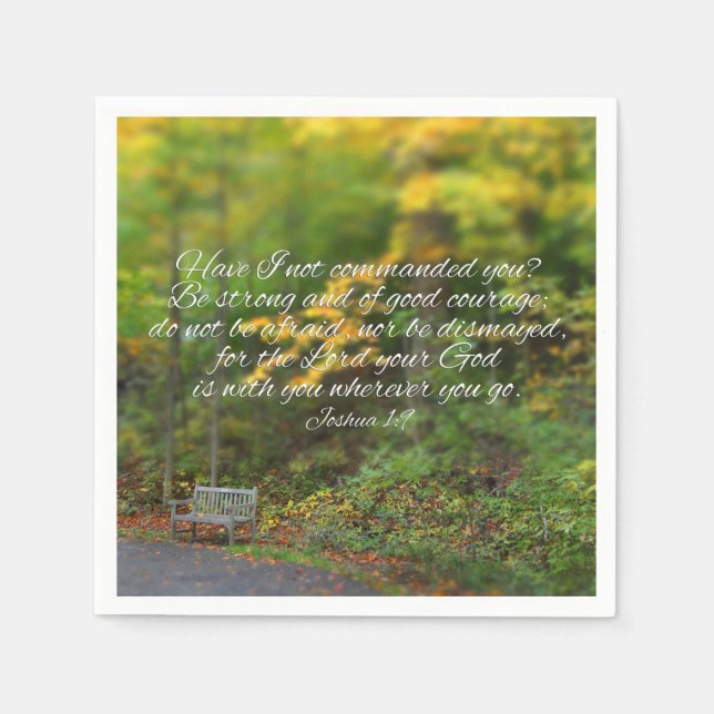Serviettes En Papier Josué 1:9 Bible Verse Écriture chrétienne (Devant)