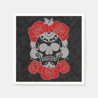Serviettes En Papier Jour rétro du crâne de sucre Dead Grunge