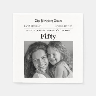 Serviettes en papier journal pour 50e anniversaire